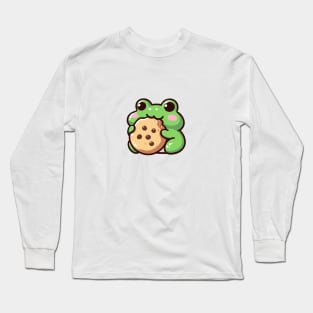 Frog eats a cookie Long Sleeve T-Shirt